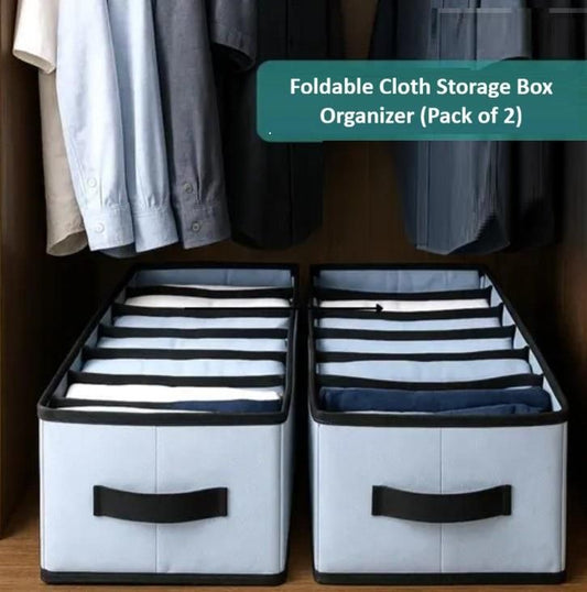 Foldable Stackable Storage Box Clothe Organizer (Pack of 2)